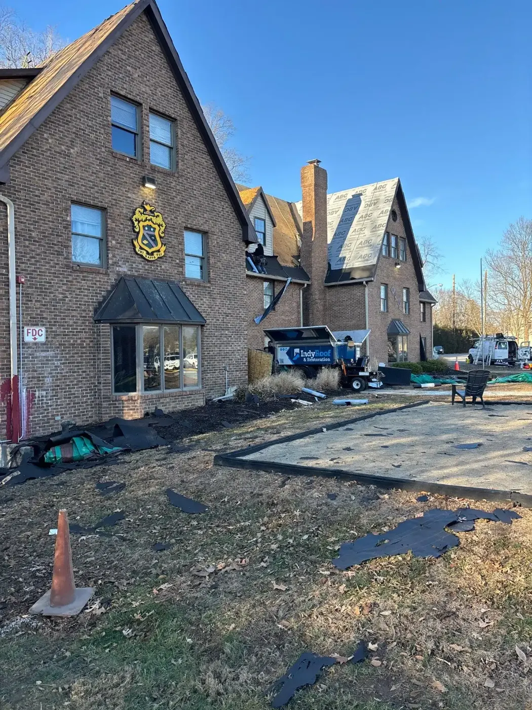 Storm damage documentation on a Edgewood commercial building